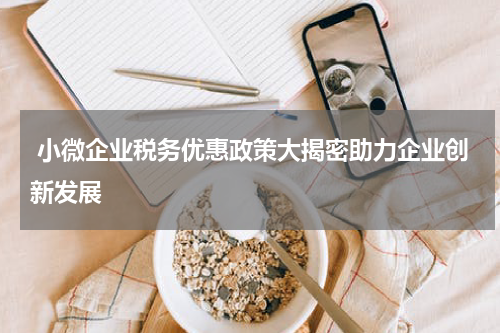  小微企业税务优惠政策大揭密助力企业创新发展
