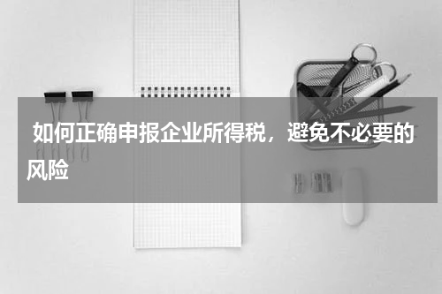  如何正确申报企业所得税，避免不必要的风险