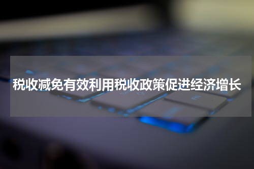 税收减免有效利用税收政策促进经济增长